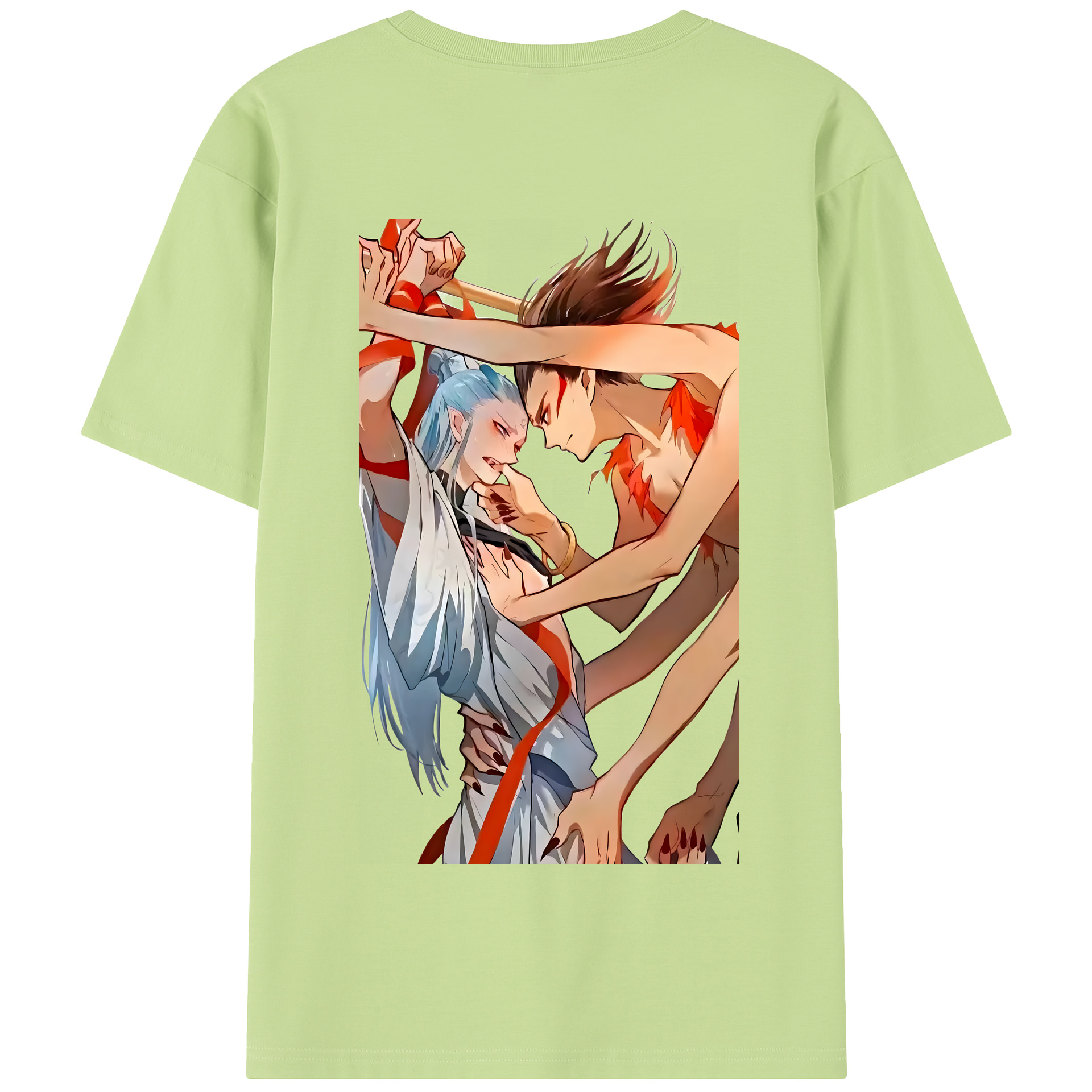 （画像用） Ne Zha 2 ナタ 魔童の大暴れ 綿100％半袖Tシャツ（背面プリント）